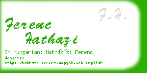 ferenc hathazi business card